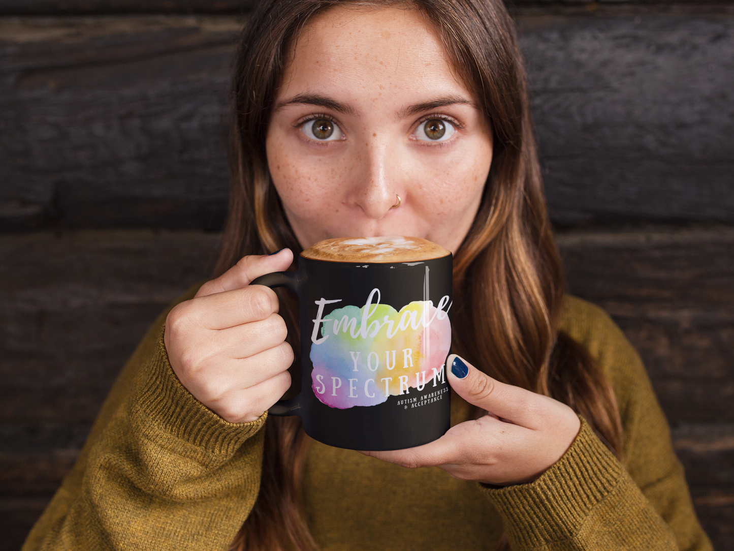 EMBRACE YOUR SPECTRUM Black 11oz Glossy Mug