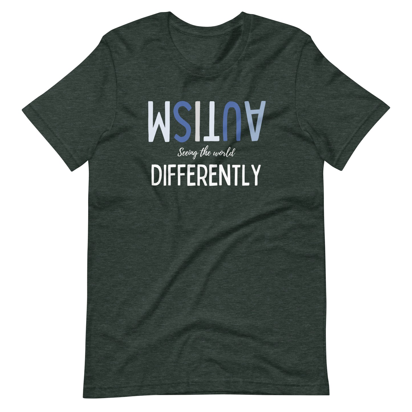 SEEING THE WORLD DIFFERENTLY Blue Adult Unisex T-Shirt